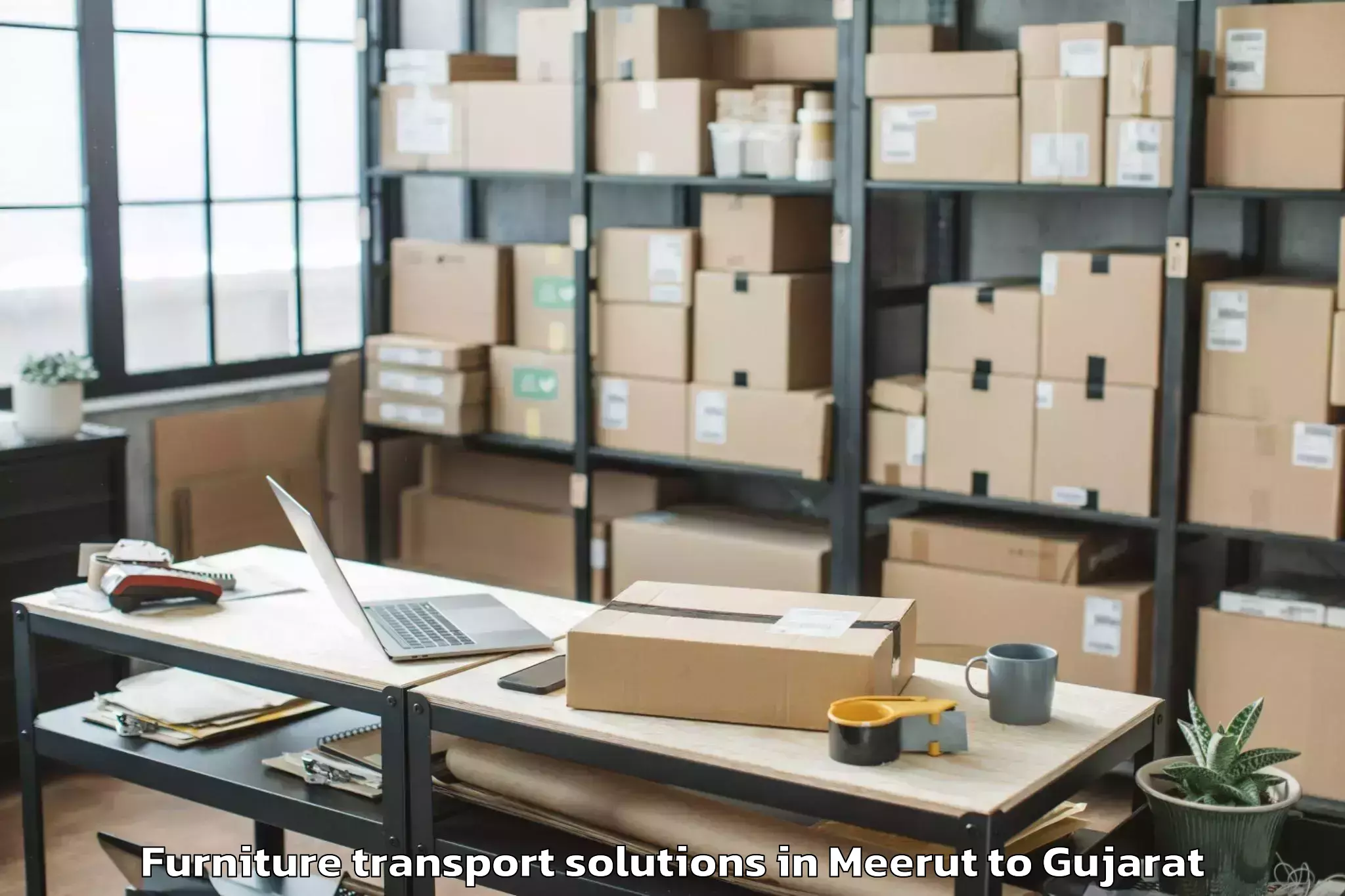 Expert Meerut to Kherva Furniture Transport Solutions